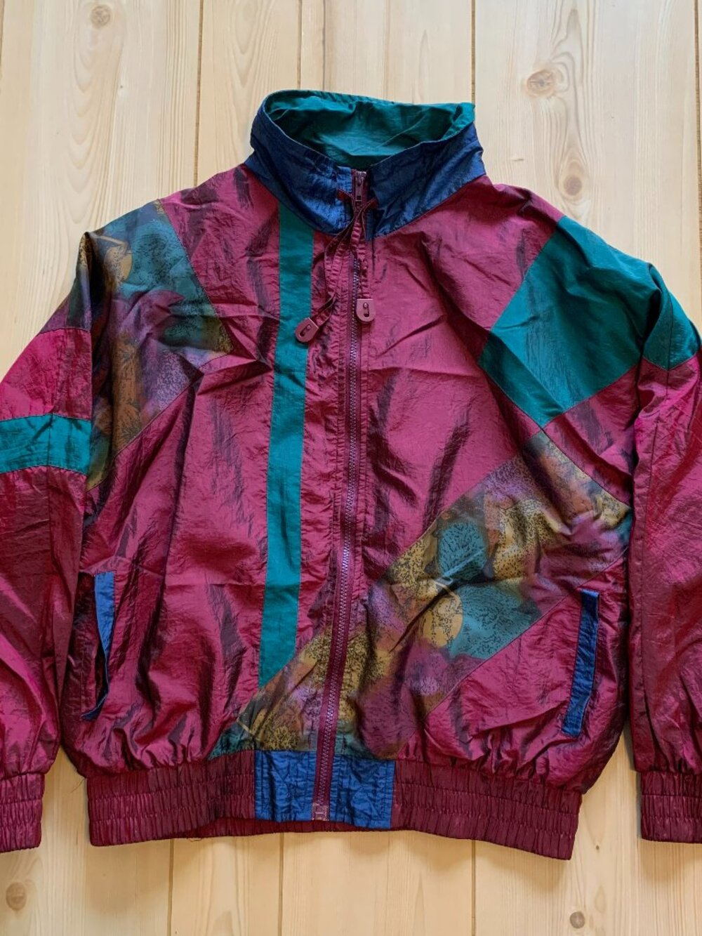 Vintage 90s Winterset Windbreaker Colorful Red Multicolor Women's Ski Jacket L